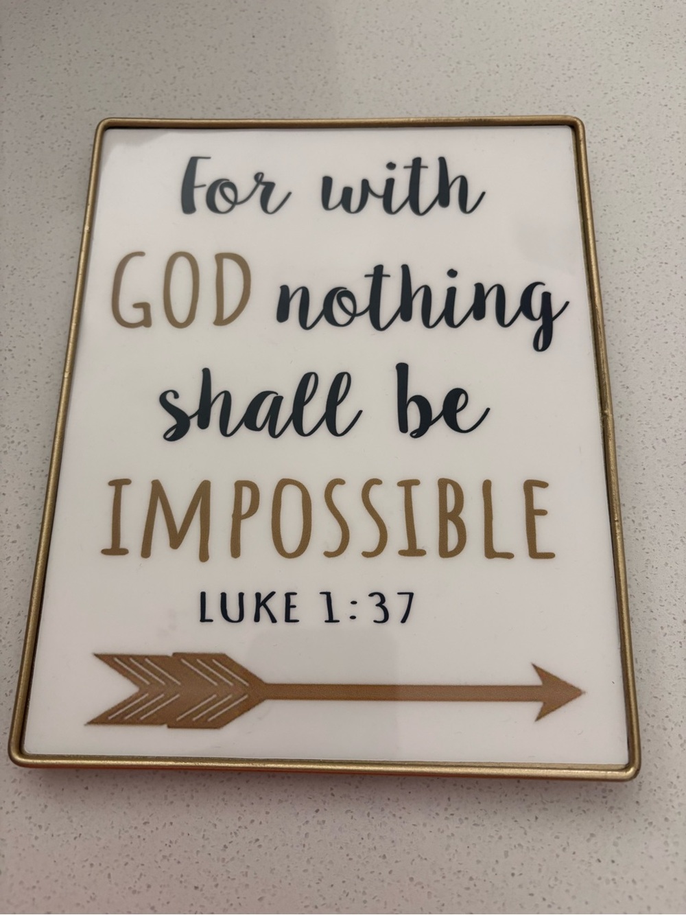 Wall art “For with God nothing shall be impossible” Luke 1:37 - Used